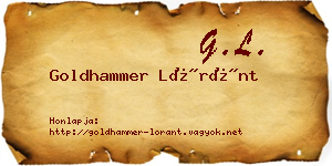 Goldhammer Lóránt névjegykártya