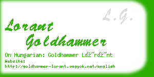 lorant goldhammer business card